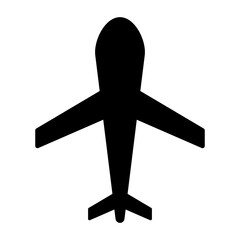 Airplane travel flight icon silhouette isolated on transparent background.