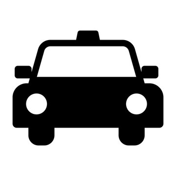 Taxi cab car icon outline isolated on transparent background.