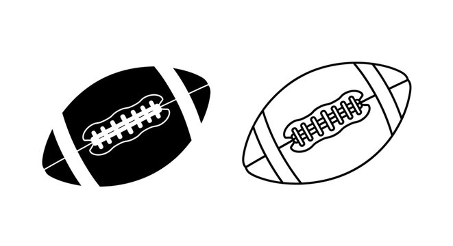 Black and white football illustration, vector design, sports equipment, american football Vector