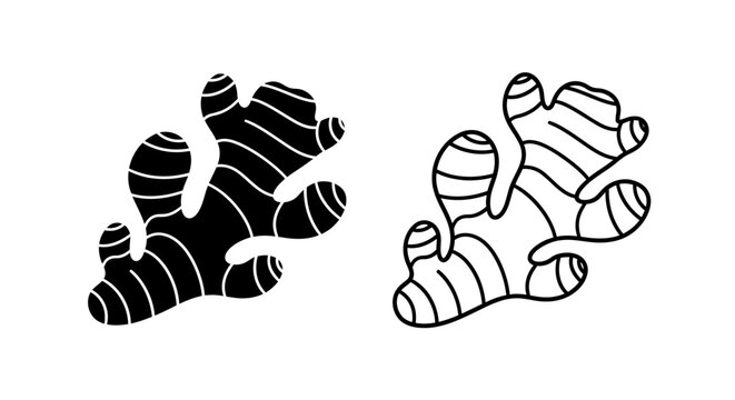 Cute cartoon ginger and black licorice candy illustration set Vector