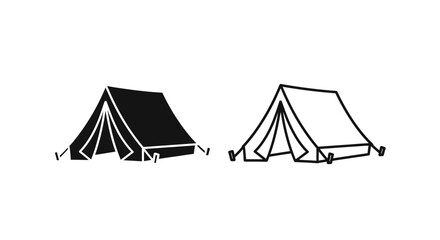 Two tent designs, camping tent, outdoor adventure, travel equipment, hiking gear Vector © Sapla