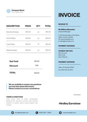 Blue And Black Invoice