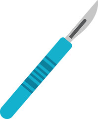 Blue Handled Precision Surgical Scalpel Isolated Vector Image