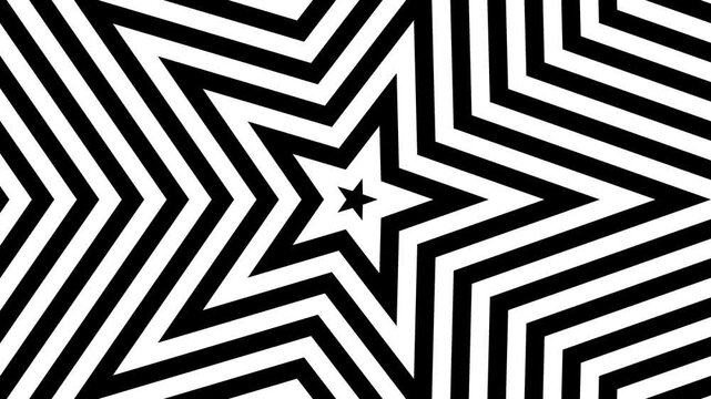 Striking Optical Illusion with Concentric Diamonds in Black and White Geometric Arrangement