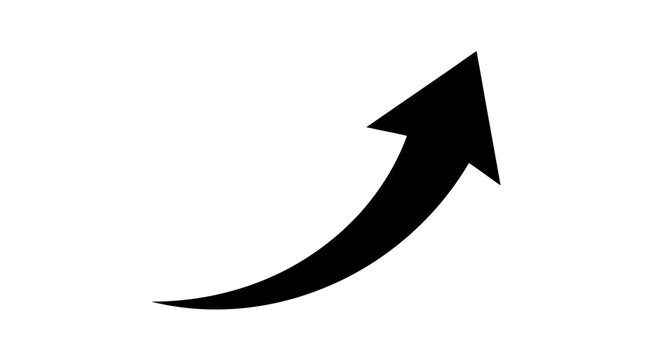 Upward Curved Arrow Icon &ndash; Growth Success Trend Symbol