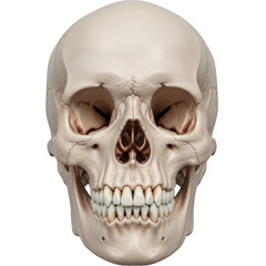 human skull on white background