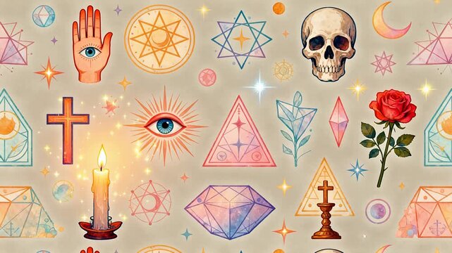 Mystical symbols and esoteric icons