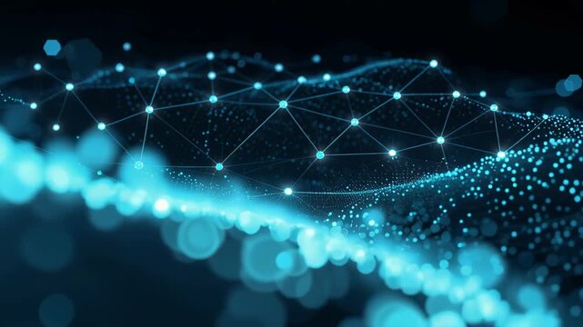 Futuristic Digital Grid Animation Transition with Glowing Dots for Tech and Sci-Fi Projects