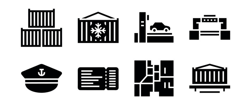 Shipping and Customs Icon Set