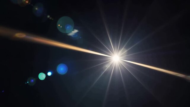 High-Quality Stock Footage of Bright Sun Rays and Light Effects on Black Background