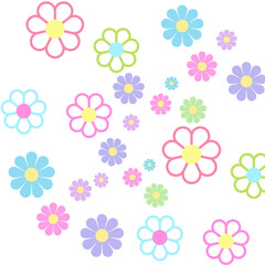 Pastel Flower Seamless Pattern Vector on Light Background