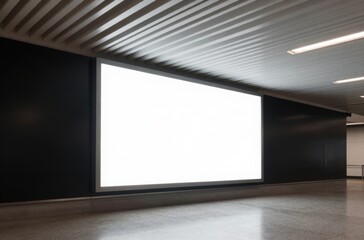 Blank Advertisement Billboard Mockup in Modern Interior Setting for Marketing and Promotional Content Display