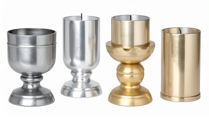 Modern Sculptural Pedestal Tables in Metallic Finishes