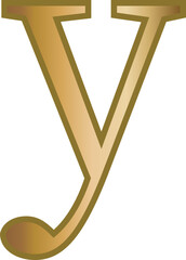 y golden letter lowercase alphabet