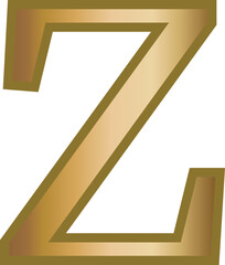 z golden letter lowercase alphabet
