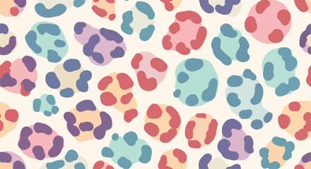 Fototapeta premium A playful pastel pattern of abstract, blob-like shapes in various muted colors