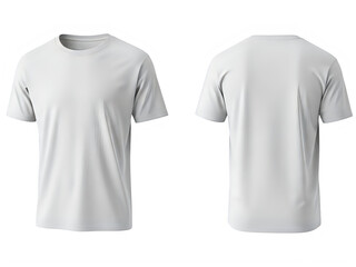 Fototapeta premium Classic white short-sleeve t-shirt displayed from front and back views for retail showcase