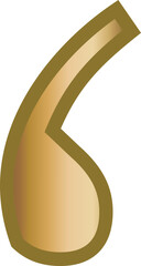 apostrophe sign golden letter alphabet