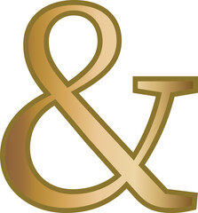 ampersand sign golden letter alphabet