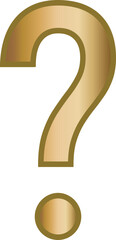 question mark sign golden letter alphabet