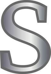 s metallic silver lowercase letter alphabet