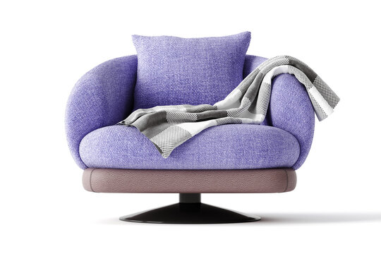 Armchair Ibiza blue concept 3d render illustration