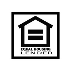 Modern equal housing lender logo with house icon