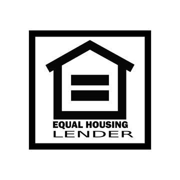 Modern equal housing lender logo with house icon