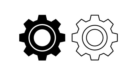 Two gears one black one white vector illustration, icon, design, graphic, symbol Vector
