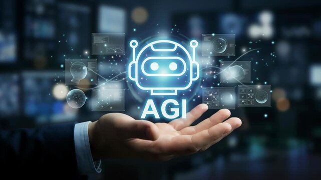 Artificial general intelligence AGI, future machine learning automation business transformation technology, digital innovation smart solutions