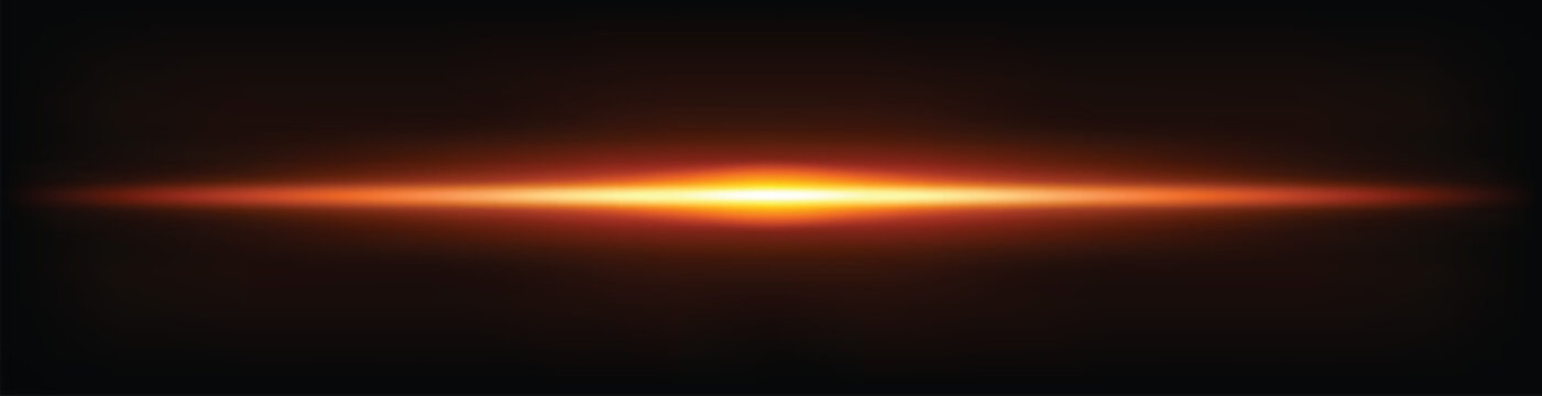 Red light flare, laser  flash light streak ray.