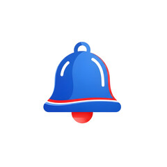 Vibrant blue notification bell with red accents