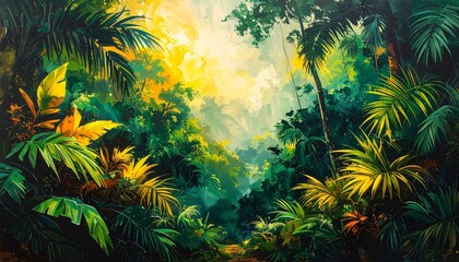 Palm trees in sunlight and night tropical scene