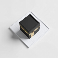 Minimalist 3D Render of Kaaba Holy Site in Mecca Isometric View