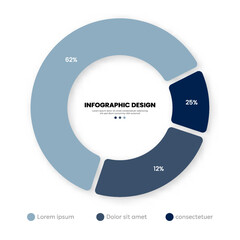 Donut chart template. Infographic design.