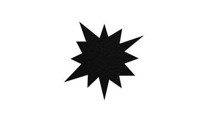 Fototapeta premium Black paper speech bubble on a transparent background.