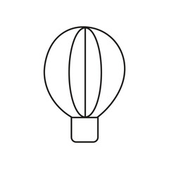 Minimal Line Art Hot Air Balloon Icon Vector Modern Outline Travel Illustration