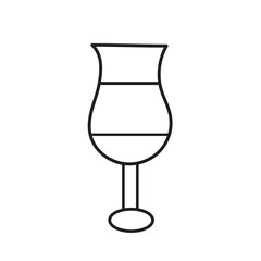 Minimalist Hurricane Cocktail Glass Line Art Vector Icon Illustration