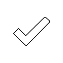Minimalist Check Mark Line Art Vector Icon Simple Tick Symbol Illustration