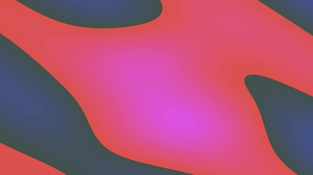 Wavy pink and blue lines surround a central yellow oval