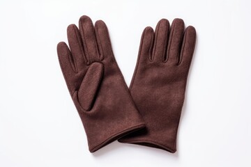 Brown textured wool gloves providing warmth and comfort on a white background