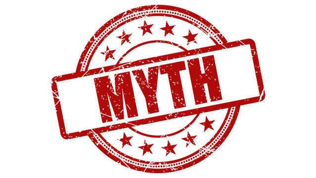 Myth red stamp with grunge texture