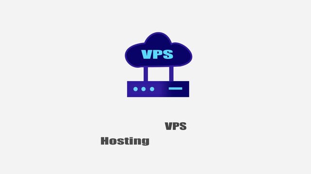 VPS Hosting Cloud Server Illustration on White Background