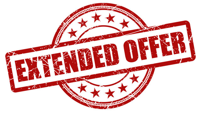 Extended offer red stamp with grunge texture