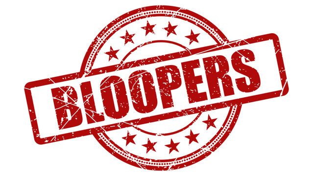 Bloopers red stamp with grunge texture