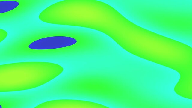 Swirling green and blue patterns form circular shapes