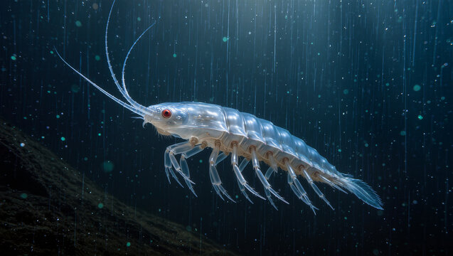 Deep-Sea Amphipod Drifting Near Ocean Trenches