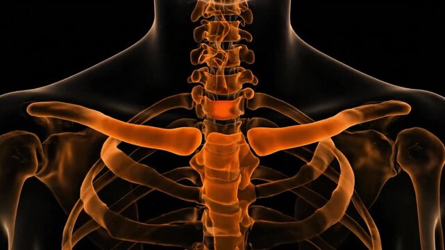 Human Thoracic Spine Compression Fracture Xray Bone Density Loss