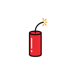 Obraz premium A red cylindrical candle with a small flame burning on transparent background