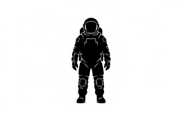 Astronaut in Silhouette: A solitary astronaut, poised and resolute, stands in a bold black silhouette, ready to explore the vast expanse of space. © MetaPixel Studio